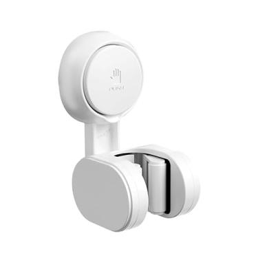 Imagem de Suporte e suporte de esfregão Pro-White, montado na parede, sem rastro, sem perfuração, ganchos de ventosa a vácuo para cozinha, banheiro, sala de estar – armazena guarda-chuvas, toalhas, vassouras