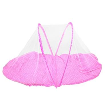 Imagem de Berço Portátil Mini com Mosquiteiro, Ninho Acolchoado para Bebê, Rosa
