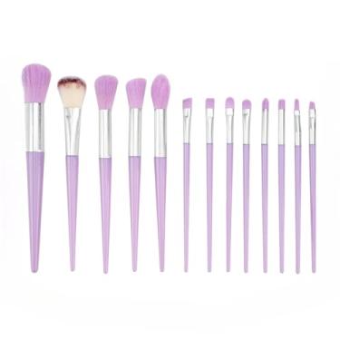 Imagem de 13 pincéis de maquiagem portáteis para aplicação rápida de maquiagem, sombra, corretivo, mistura rápida