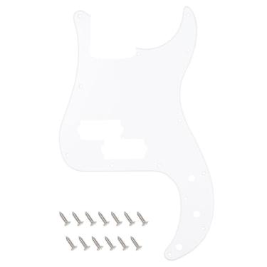 Imagem de Banworks Precision Bass Pickguard 1 Ply 13-Hole P Bass PB Scratch Plate para USA/Mexican Modern Style Fender Precision Bass JT/HB-10 Branco