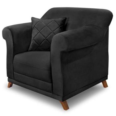 Imagem de Poltrona Decorativa Retro Polo Com Almofada Veludo 2237 Ezz 2237 - MIL