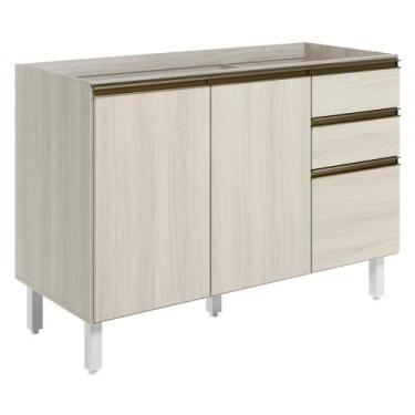 Imagem de Balcao Para Pia 2p 3g 120cm Mdf Kali 16417 Nicioli Bianco - Nicioli Mó