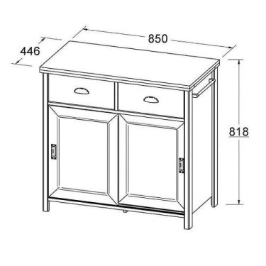 Imagem de Balcao Aparador Buffet 2 Portas 85 Cm Ba145 Preto Dtall - MILANI MOVEL