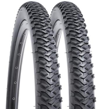 Imagem de YUNSCM 2 peças de pneus de mountain bike de 66 cm 26 x 1,95 (50-559) compatíveis com pneus de bicicleta de 26 x 1,95 26 x 2,0 (Y-1486)
