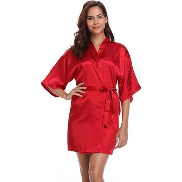 Imagem de Robe roupão em cetim LUXO noiva casamento madrinha camisola hobby pija