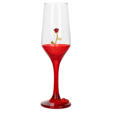 Imagem de Taça Pomba Gira Rosa Caule Vermelha Haste Vermelha Cham186ml