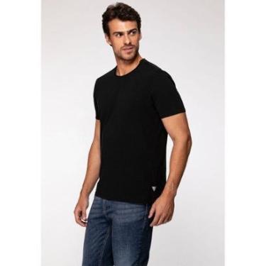 Imagem de Camiseta Guess Masculina Gola A Fio Preto-Masculino