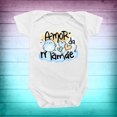 Imagem de Body Bebê Roupinha de Bebê Amor da Mamãe Menino Azul Presente - NoBran