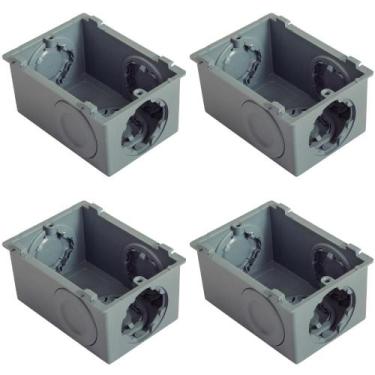 Imagem de Kit 4 Conduletes de PVC Múltiplo Tipo L Cinza 57250012 Tramontina - TR