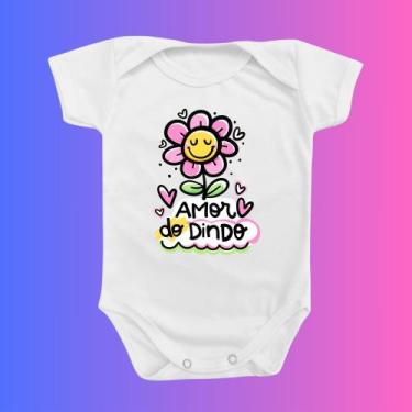 Imagem de Body de Bebê Amor do Padrinho Menino Azul Dindo Batizado Florzinho Pad
