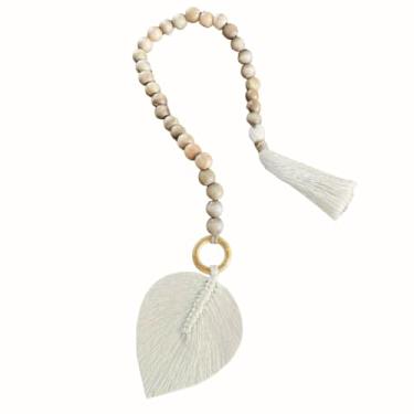 Imagem de Colar de Mesa Decorativo em Madeira e Macramê Adordo Enfeite Home Decor - 1m | Estilo Boho Chic | Cru