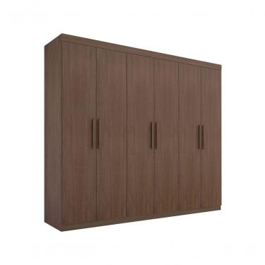Imagem de Guarda Roupa Casal Colibri 6 Portas 6 Gavetas Sem Pés - D' Doro Castanho