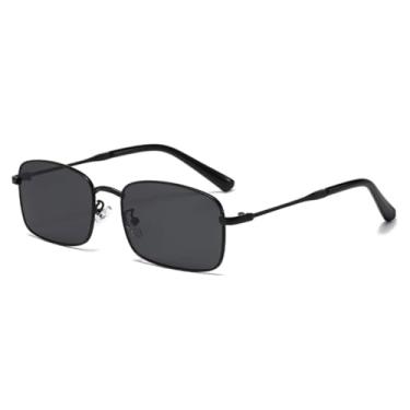 Imagem de HPIRME Óculos de sol de metal da moda, masculino, resistente a raios UV, feminino, esportivo, luxo, UV400 (preto)