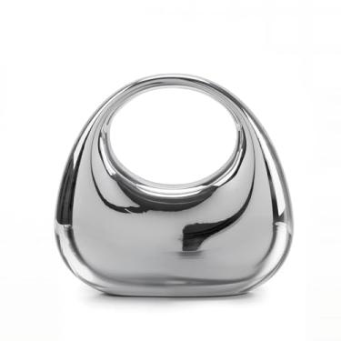 Imagem de Bolsa feminina de acrílico Hobo para noite bolsa moderna bolsa transversal bolsa para festa de casamento casual, Prata