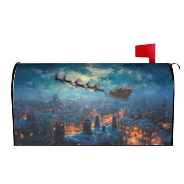 Imagem de Taekifiyy Capas de caixa de correio de Papai Noel Capas magnéticas para caixa de correio 53 x 45 cm para decoração de jardim ao ar livre