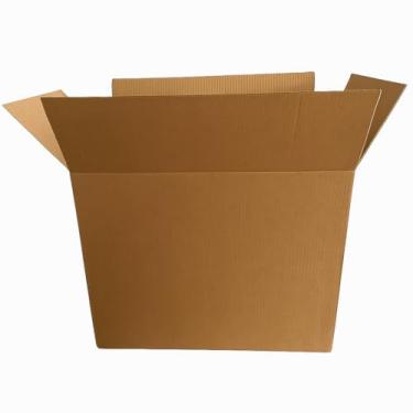 Imagem de Caixa de Papelão Ondulado para Transporte e Armazenamento, Marrom, Material Resistente e Durável, Dobrável, Reciclável