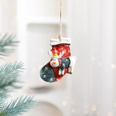 Imagem de Decorações de Natal Resina Pequena Casa Micro Paisagem Resina Casa Pequenos Ornamentos Boneco de Neve Alce Papai Noel