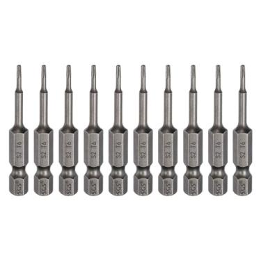 Imagem de HARFINGTON 10 peças de chave de fenda Torx T6, haste sextavada, 50 mm, ponta magnética, sem furo, à prova de adulteração, 6 pontas, estrela de 6 pontas, chaves de fenda industriais de aço S2