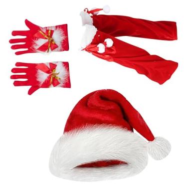 Imagem de Shakven Roupas de Natal para mulheres, chapéu de cowboy de Natal - Chapéu de Papai Noel com e Protetores para Pernas,Fantasia de fantasia, acessório de festa de cosplay para aniversário e natal