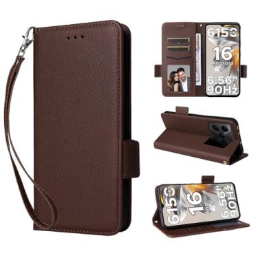 Imagem de KONXISA Capa carteira para DOOGEE Note 56, capa PU com suporte para cartão, capa protetora flip para DOOGEE Note 56 com função de suporte, fecho magnético lateral, proteção contra quedas, proteção