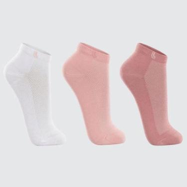 Imagem de Meia Lupo Sport Cano Curto 3226-089 C/3, Branco, Malva, Bubble gum, 33