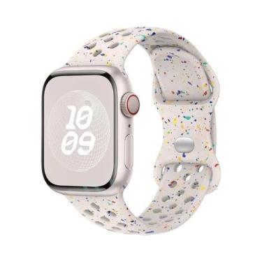 Imagem de Pulseira De Borracha Colorida Para Apple Watch Band 44mm 45mm 46mm 49m