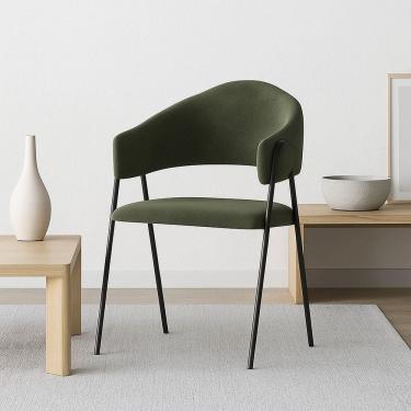 Imagem de Cadeira Poltrona para Sala Estofada Oliva/Preto