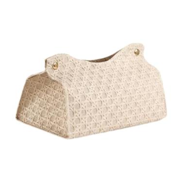 Imagem de WeiLaiKeQi Porta-lenços retangular para banheiro, acessório para banheiro, dispensador de papel higiênico para mesa de cabeceira ou restaurante, Marrom Acinzentado