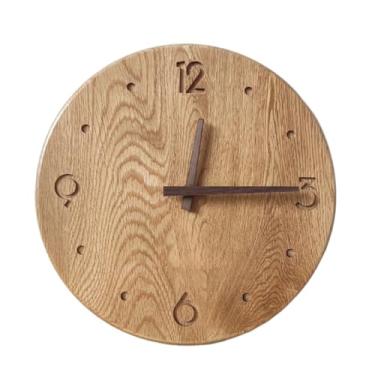 Imagem de Relógio de parede Relógio de parede nórdico em madeira maciça, com mecanismo quartzo silencioso e alimentado por bateria para decoração de casa