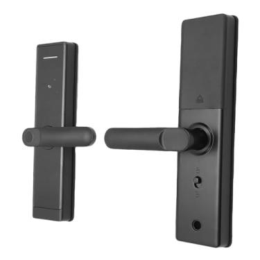 Imagem de Asixxsix Fechadura de Porta Com Impressão Digital Inteligente, 5 Em 1 Bluetooth Fechadura de Porta Com Teclado de Entrada Sem Chave Com Alça Campainha Embutida Alimentada por Bateria