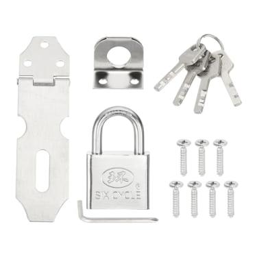 Imagem de PATIKIL 1 ferrolho de cadeado de aço inoxidável, ferrolho de bloqueio de 7,6 cm, trava deslizante para porta, fecho de segurança com trava de prata única e parafusos para armário, jardim, quintal