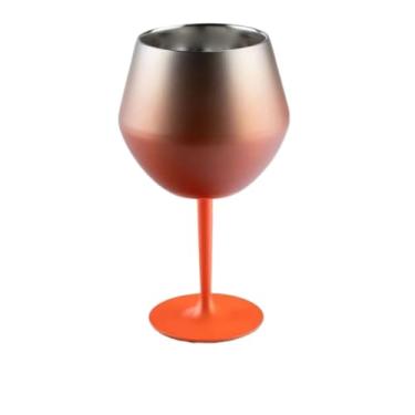 Imagem de Taça Copo Térmico De Aço Inoxidável 2 Em 1 Para Gin Vinho Cerveja Drink Bebidas 14oz(Laranja)