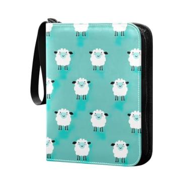 Imagem de Wassud Fichário de 4 bolsos com desenho animado fofo de ovelhas para 400 cartões padrão, álbum TCG CCG MTG à prova d'água, presentes para colecionadores, meninos e meninas