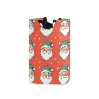 Imagem de CEBUGI Cesto de lavanderia com desenho de Papai Noel, cesto de roupa suja dobrável para roupas, quarto, banheiro, dormitório