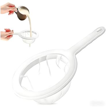 Imagem de 1 coador de malha de nylon ultrafino de cozinha (malha 200) - peneira de plástico com alça para filtragem de café, leite de soja, suco e bebidas