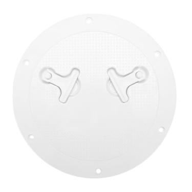 Imagem de Diydeg Escotilha de Barco, Escotilha de Inspeção Redonda Antiderrapante de 9 Polegadas Com Tampa Removível, de Placa de Convés de Inspeção para Marinha, Barco, Iate (Branca)