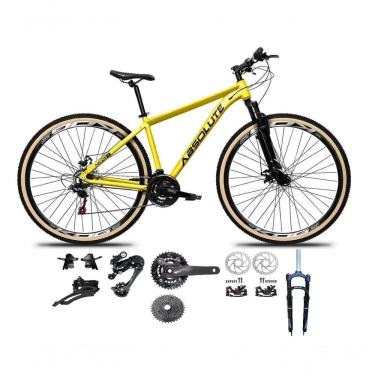 Imagem de Bicicleta Aro 29 Absolute Nero 5 Kit 2x9 Gta Sunrun K7 Freio A Disco Garfo Com Trava Mtb amarelo Tam: 17