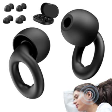 Imagem de NWX Protetor Auricular para Dormir| Abafador de Ruídos em Silicone Confortável | Tampão de Ouvido Reutilizável Anti Ronco para Sono Profundo Protetor Auricular Antirruído (Preto, média)