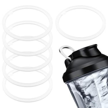 Imagem de 6 peças de reposição para garrafa elétrica de proteína VOLTRX 680 g, anel de vedação de silicone, peças de vedação à prova de vazamento, peça de vedação de substituição para tampa de bico livre de BPA