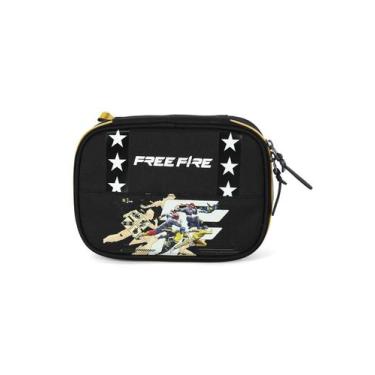 Imagem de Estojo box escolar free fire infantil juvenil et49787ff luxcel, PRETO