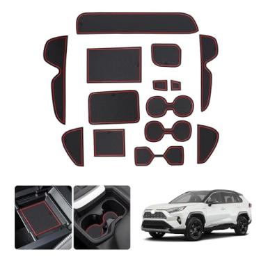 Imagem de LUWU Para acessórios RAV4 2024 2025 - para Toyota RAV 2019-2022 2023 2024 2025 Toyota RAV 4 tapetes com ranhura de porta suporte de copo enchimento porta-copos console central forros tapetes premium