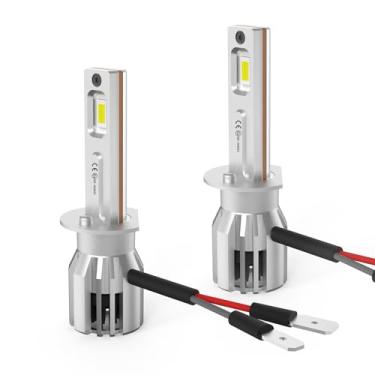 Imagem de Lâmpada de Farol LED H1 - Ajuste 1:1, Luz Branca de 5000K, Código H1/448 para Veículos, Sem Erro de Canbus, 12V 55W, Farol Alto, 400% Mais Clara, Pacote com 2 Unidades