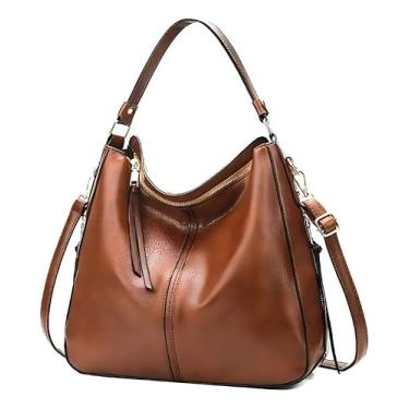 Imagem de Bolsa transversal feminina em couro PU (Marrom)