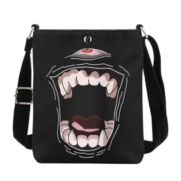 Imagem de BLUPRAK JJK Bolsa transversal anime amante presente anime fã presentes Ka-sen Merch Mangá Gift JJK Bolsa inspirada em JJK, CB, Gojo Mouth CB, Tendência