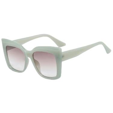 Imagem de Óculos de Sol Olho de Gato com Estampa de Leopardo em Degradê, Unissex, Estilo Punk, Proteção UV400, Ideais para Esportes ao Ar Livre, Corrida e Ciclismo, Verde e Cinza