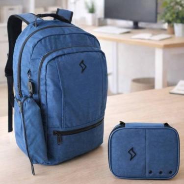 Imagem de Mochila de Costas c/ Estojo Box Premium Menino Hay Up 18L Cor:Azul - C