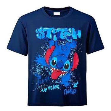 Imagem de Lilo Stich Camiseta algodão Menino, 12, Azul marinho