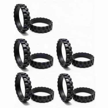 Imagem de 10 peças de pneus de roda de substituição compatíveis com iRobot Roomba 500, 600, 700, 800, 900, e5, e6, i7, s9 Series All Robot Aspiradores – Roda de borracha antiderrapante com alta tração em pisos