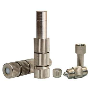 Imagem de Kit de 100 peças de bicos de nebulização de latão para sistema de refrigeração, bocal push-in de baixa pressão de 6 mm com tela de filtro, bocais de neblina para sistema de resfriamento ao ar livre