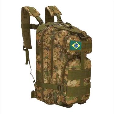 Imagem de Mochila Tática Militar Impermeável Reforçada 30l camping + patch do br